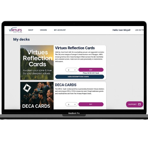 Captura de la App Virtues